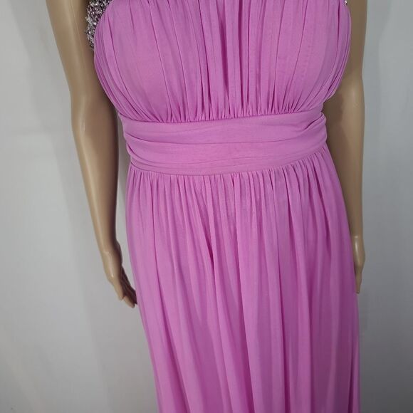 City Studio Jeweled Neck Pink Evening Dress - Picture 3 of 9